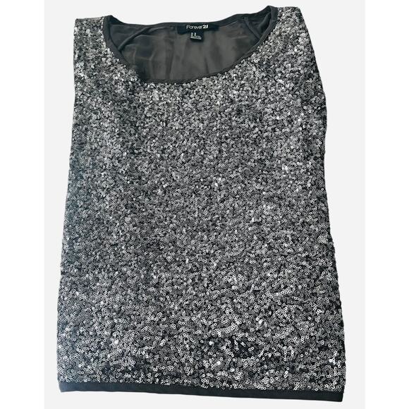 FOREVER 21 CAP SLEEVE PULL-OVER SCOOP NECKLINE BLOUSE, M, SMOKEY GREY - SEQUENCE - Picture 3 of 10